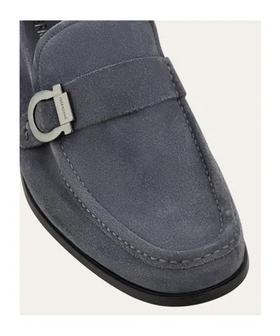 Ferragamo Loafer With Gancini Ornament In Grey