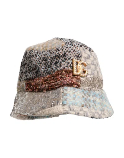 Dolce & Gabbana Multicolor Patchwork Embellished Bucket Hat In Multi