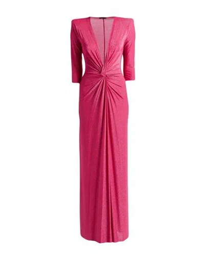 Liu •jo Woman Maxi Dress Fuchsia Size 10 Viscose, Polyamide, Polyester, Elastane