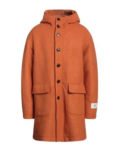Peuterey Wool Man Coat Orange Size M Wool, Polyester, Polyurethane In Brown