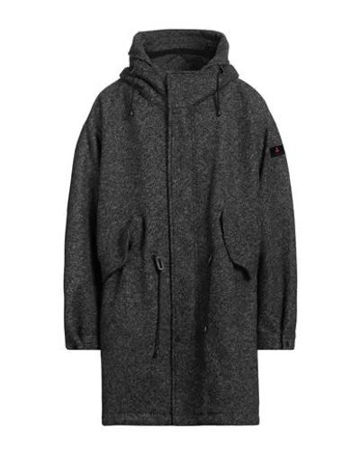 Peuterey Man Coat Charcoal Size M Viscose, Polyester, Wool In Gray