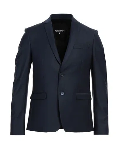 Patrizia Pepe Man Blazer Navy Size 36 Polyester, Wool, Elastane