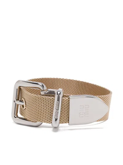 Miu Miu Two-tone Buckle Bracelet
