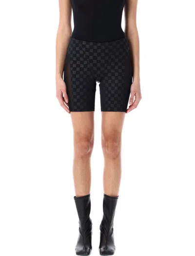 Misbhv Monogram Fitted Biker Shorts With Mesh Panel