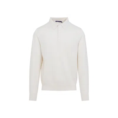 Ralph Lauren Silk-cotton Blend Sweater With Polo Collar