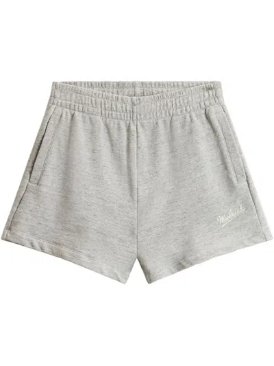 Woolrich Heathered Texture Elasticated Waistband Shorts In Grey