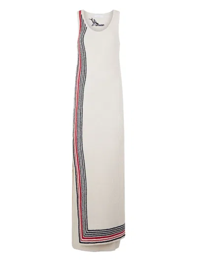 Rabanne Scoop-neck Stripe Button-side Maxi Dress