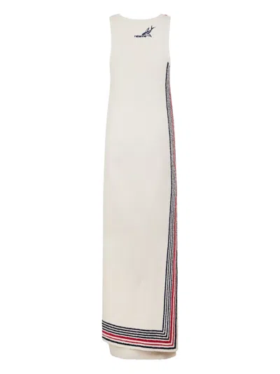 Rabanne Scoop-neck Stripe Button-side Maxi Dress