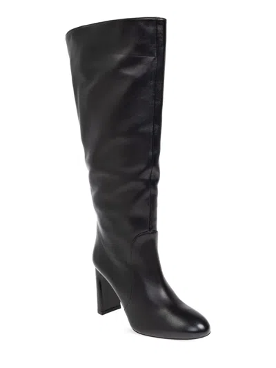 Stuart Weitzman Babette Leather Tube Boot In Black