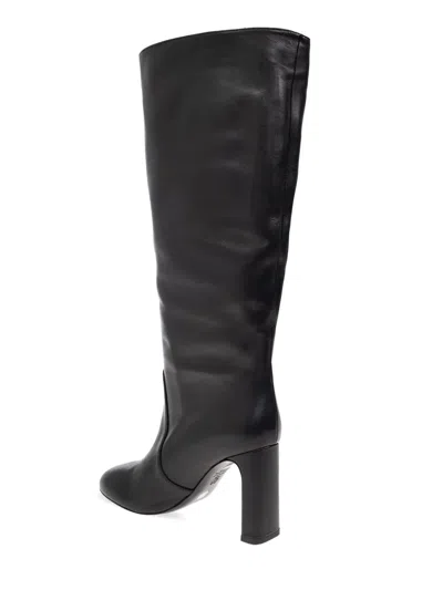 Stuart Weitzman Babette Leather Tube Boot In Black
