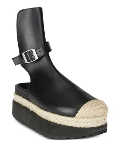 Sacai Woman Ankle Boots Black Size 8 Cow Leather In Black