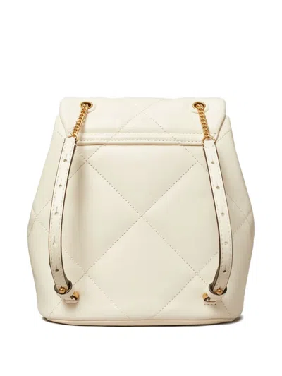 Tory Burch Small Kira Diamond Quilted Leather Backpack In White