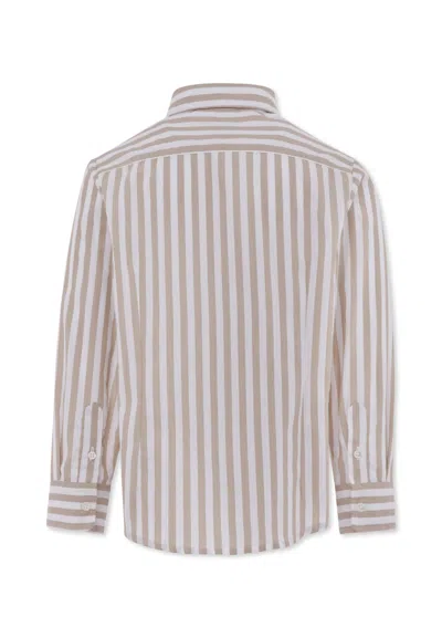 Eleventy Beige Shirt For Boy With Logo