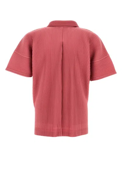 Issey Miyake Dusky Red Pleated Fabric Mc April Shirt