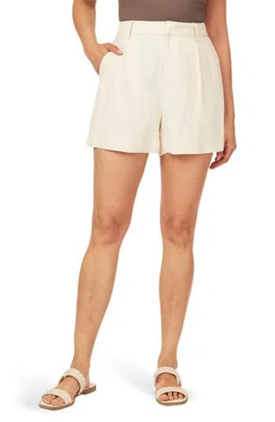 Scotch & Soda Pleated Front Washed Twill Shorts In Neutral