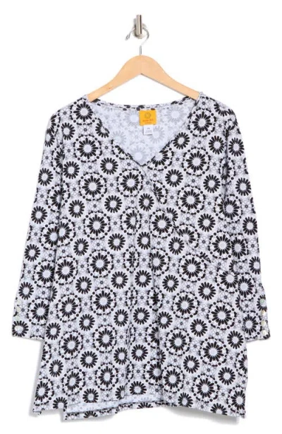 Ruby Rd. Ruby Rd Surplice V-neck Stretch Cotton Top In Black