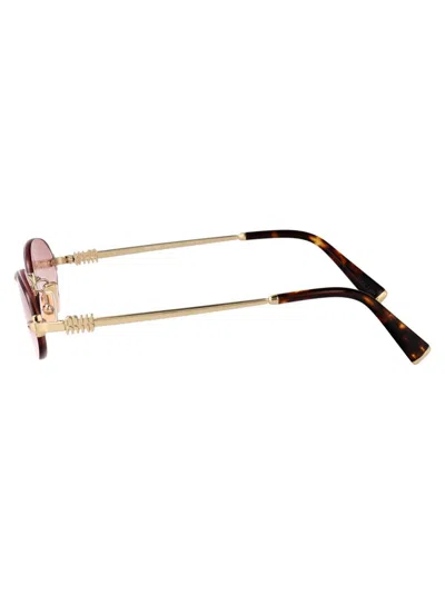 Miu Miu Womens Gold Mu A54s Oval-frame Metal Sunglasses
