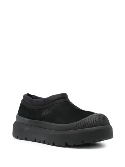 Ugg Black Suede And Rubber Tasman Weather Hybrid Slip-ons In Black