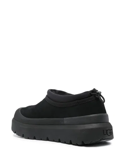 Ugg Black Suede And Rubber Tasman Weather Hybrid Slip-ons In Black