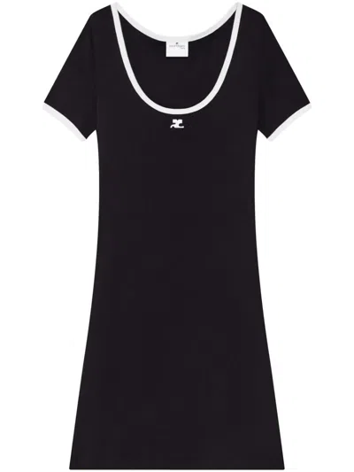 Courrèges Holistic Contrast Jersey Mini Dress