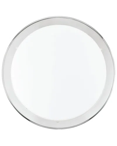 Eglo Planet 2 Light Ceiling Light With Chrome Finish & Satin Glass Shade