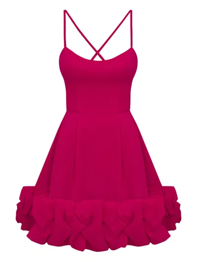 露背紧胸衣式迷你连衣裙