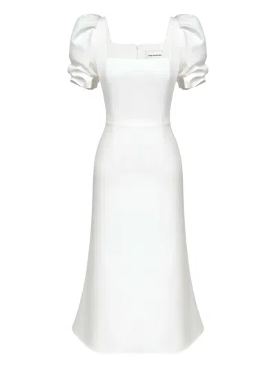 Post Meridiem Godet-silhouette Square-neck Midi Dress