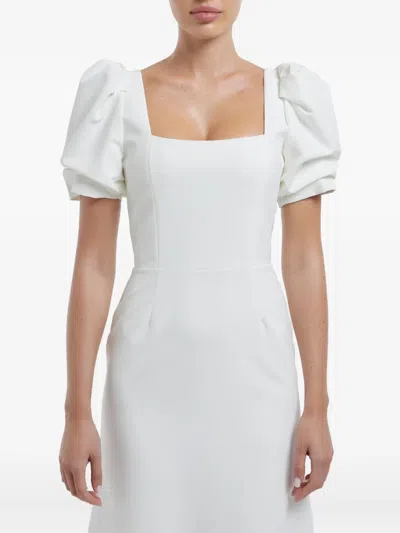 Post Meridiem Godet-silhouette Square-neck Midi Dress