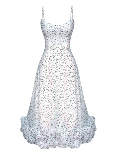 Post Meridiem Floral-print Flounce Buster Midi Dress