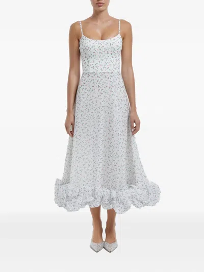 Post Meridiem Floral-print Flounce Buster Midi Dress