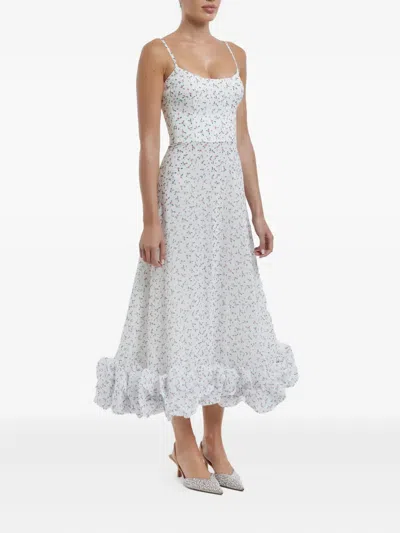 Post Meridiem Floral-print Flounce Buster Midi Dress