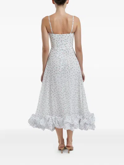 Post Meridiem Floral-print Flounce Buster Midi Dress