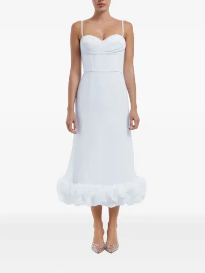 Post Meridiem Draped-bodice Flounced Bustier Dress