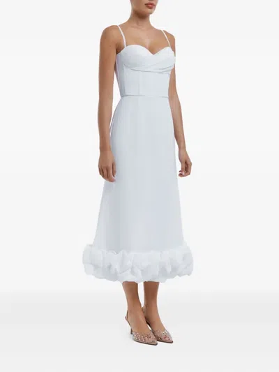 Post Meridiem Draped-bodice Flounced Bustier Dress