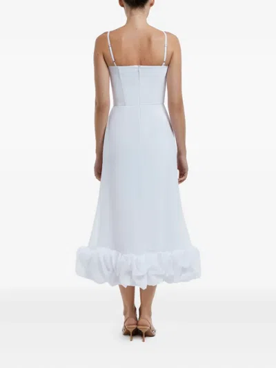 Post Meridiem Draped-bodice Flounced Bustier Dress