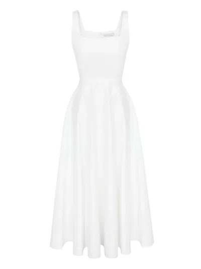 Post Meridiem Decorated-bodice Midi Dress