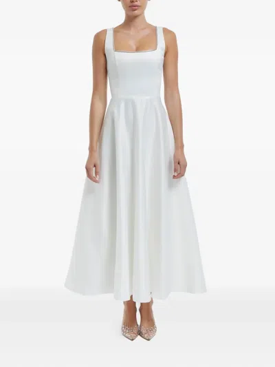 Post Meridiem Decorated-bodice Midi Dress