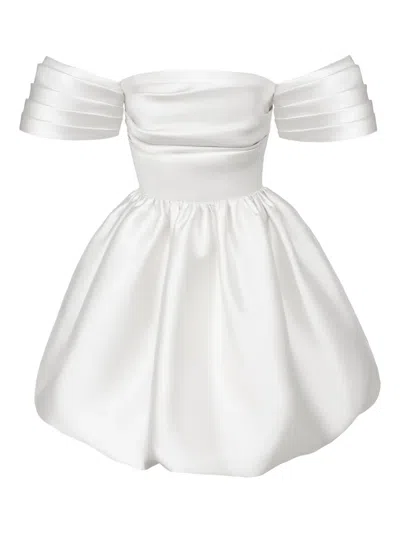 Post Meridiem Draped-bodice Duffy-skirt Mini Dress