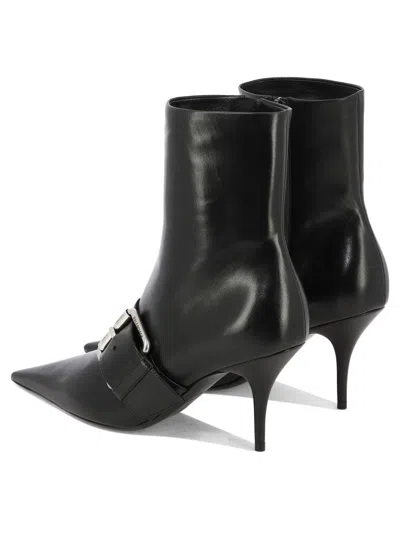 Balenciaga Women Leather Ankle Boots With Maxi Buckle In Black