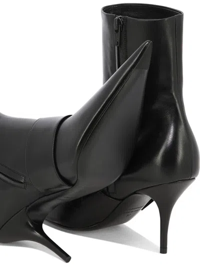 Balenciaga Women Leather Ankle Boots With Maxi Buckle In Black