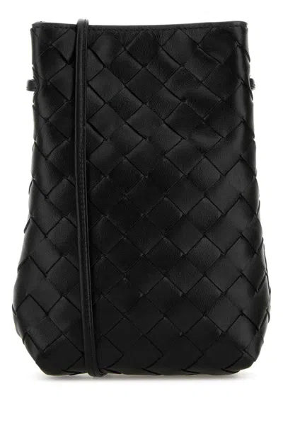 Bottega Veneta Leather Smartphone Case In Black