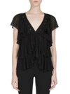 GIVENCHY Tiered Ruffle Lace-Up Top