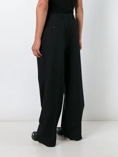 Shop Lanvin Tailored Wide Leg Trousers In Black