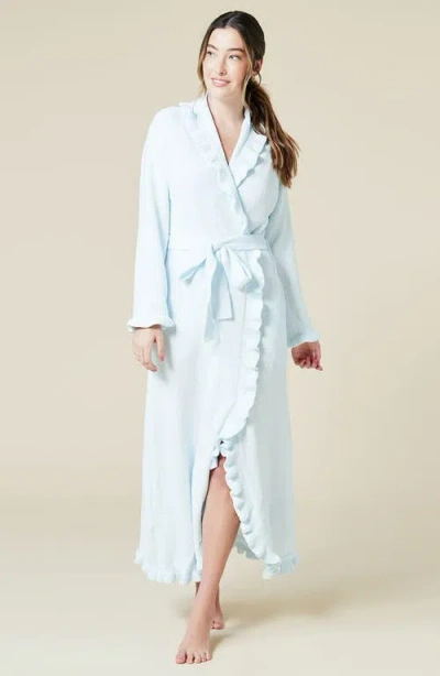 Softies Ruffle Chenille Robe In Blue