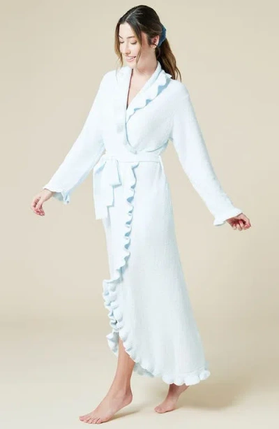 Softies Ruffle Chenille Robe In Blue