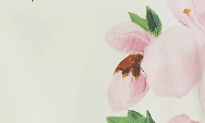 Oscar De La Renta Short-sleeve Cherry Blossom Poplin Mini Dress With Belt In Pink