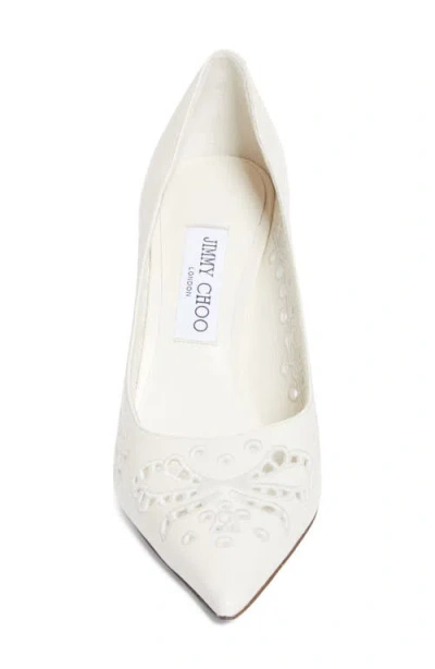 Jimmy Choo Love 85 Beaded Mesh Pumps In White