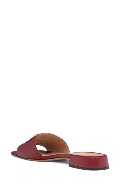 Valentino Garavani Vlogo Signature Slide Sandal In Brown