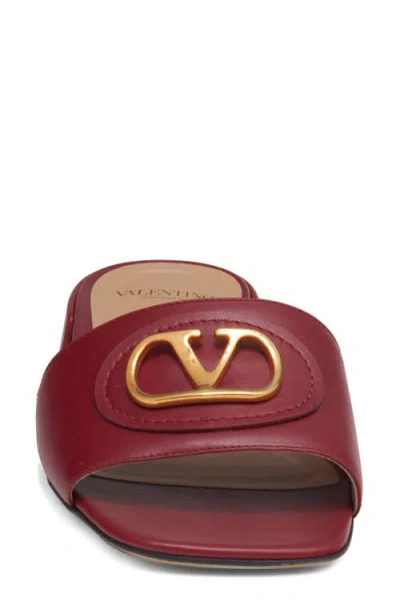 Valentino Garavani Vlogo Signature Slide Sandal In Brown