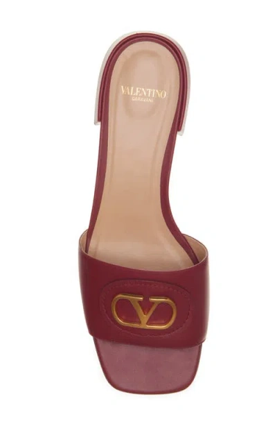 Valentino Garavani Vlogo Signature Slide Sandal In Brown